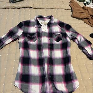 Plaid Button-Up Shirt
